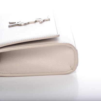 Saint Laurent Grain De Poudre Small Monogram Kate Satchel Icy White 8 of 9