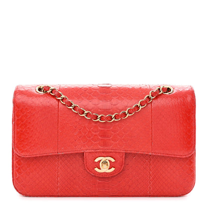 Chanel Snakeskin Medium Double Flap Red 1 of 17