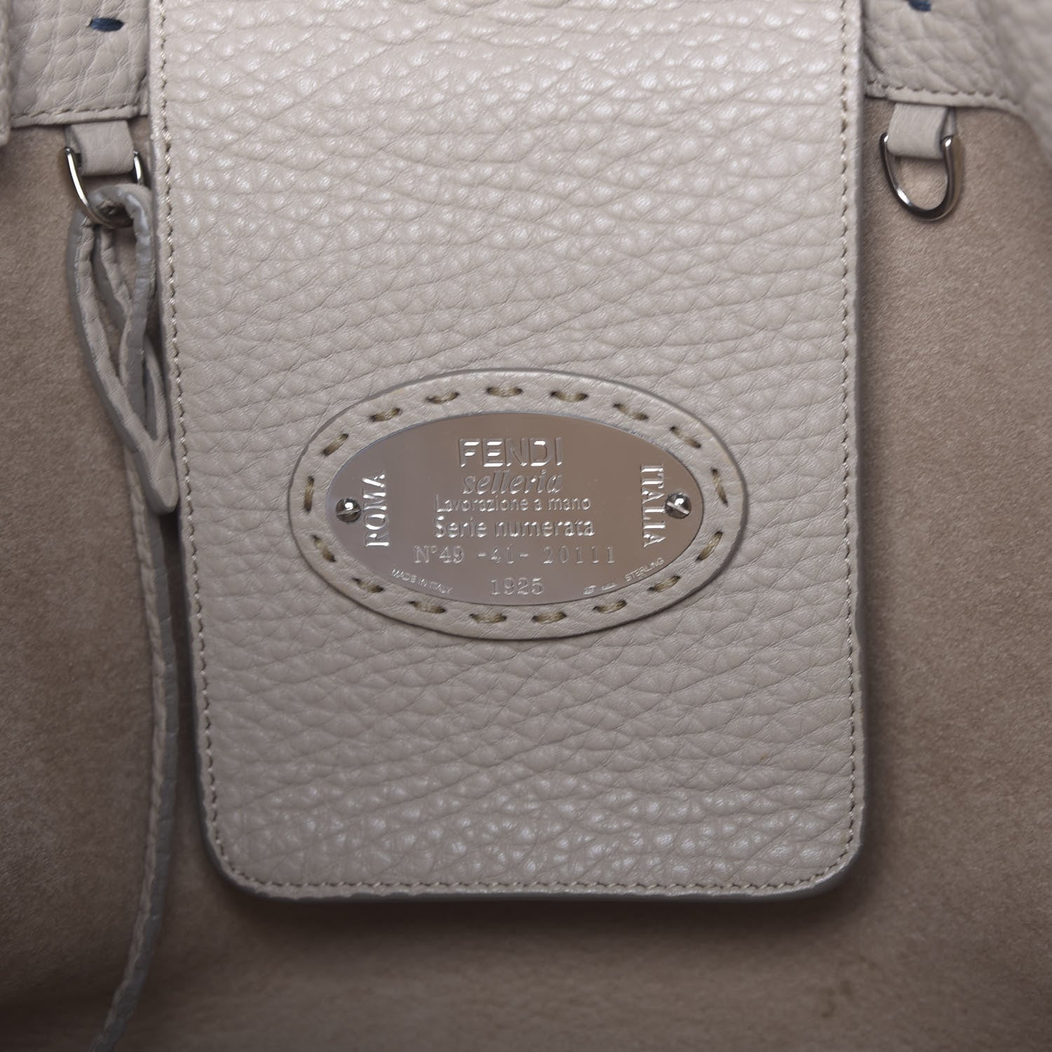 Fendi Cuoio Romano Selleria Bi-Color Large Carla Tote Blue Latte 6 of 11