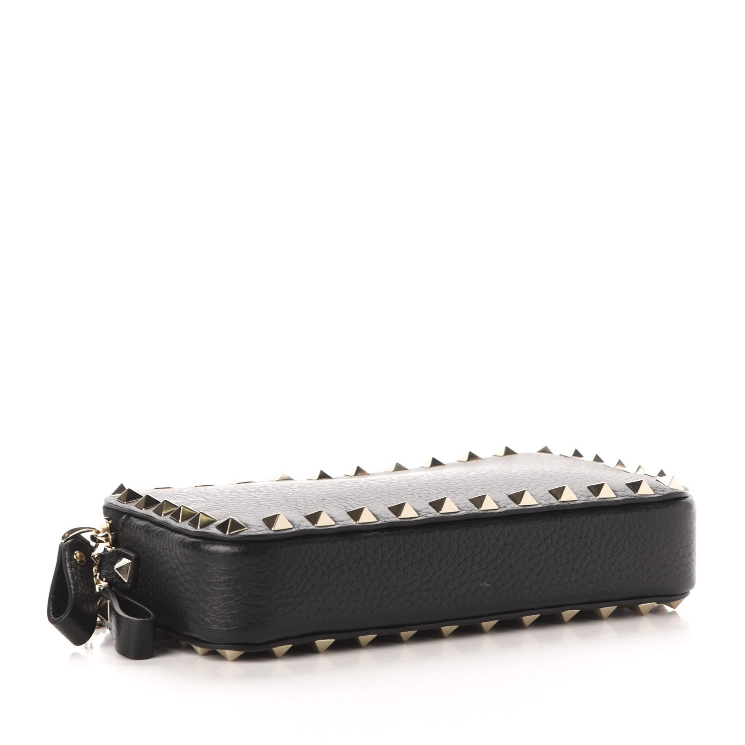 Valentino Garavani Pebbled Calfskin Rockstud Small Chain Shoulder Bag Black 4 of 10