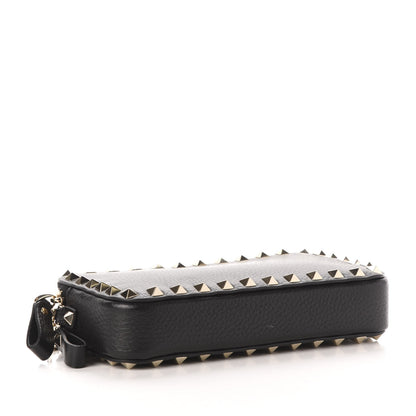 Valentino Garavani Pebbled Calfskin Rockstud Small Chain Shoulder Bag Black 4 of 10