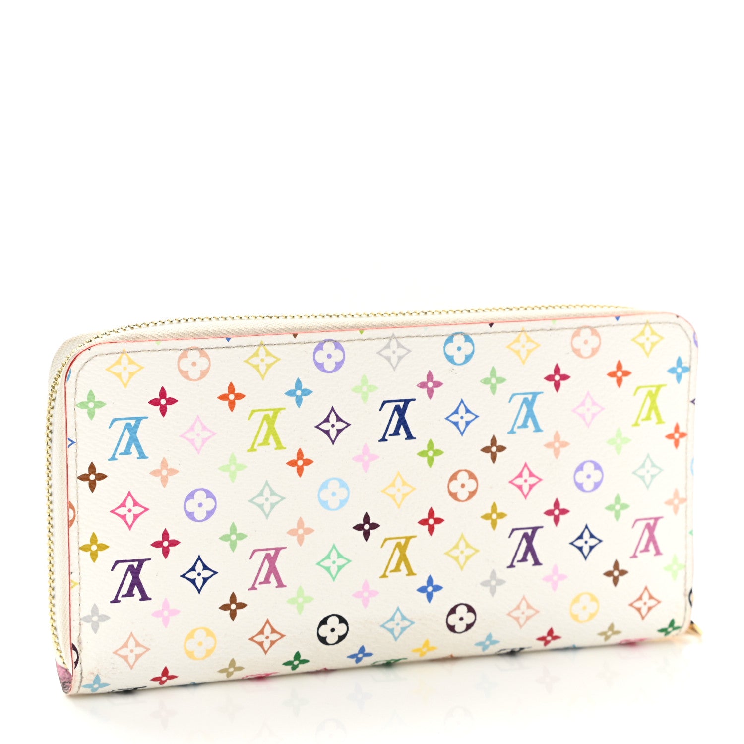Louis Vuitton Monogram Multicolor Zippy Wallet White Litchi 3 of 7