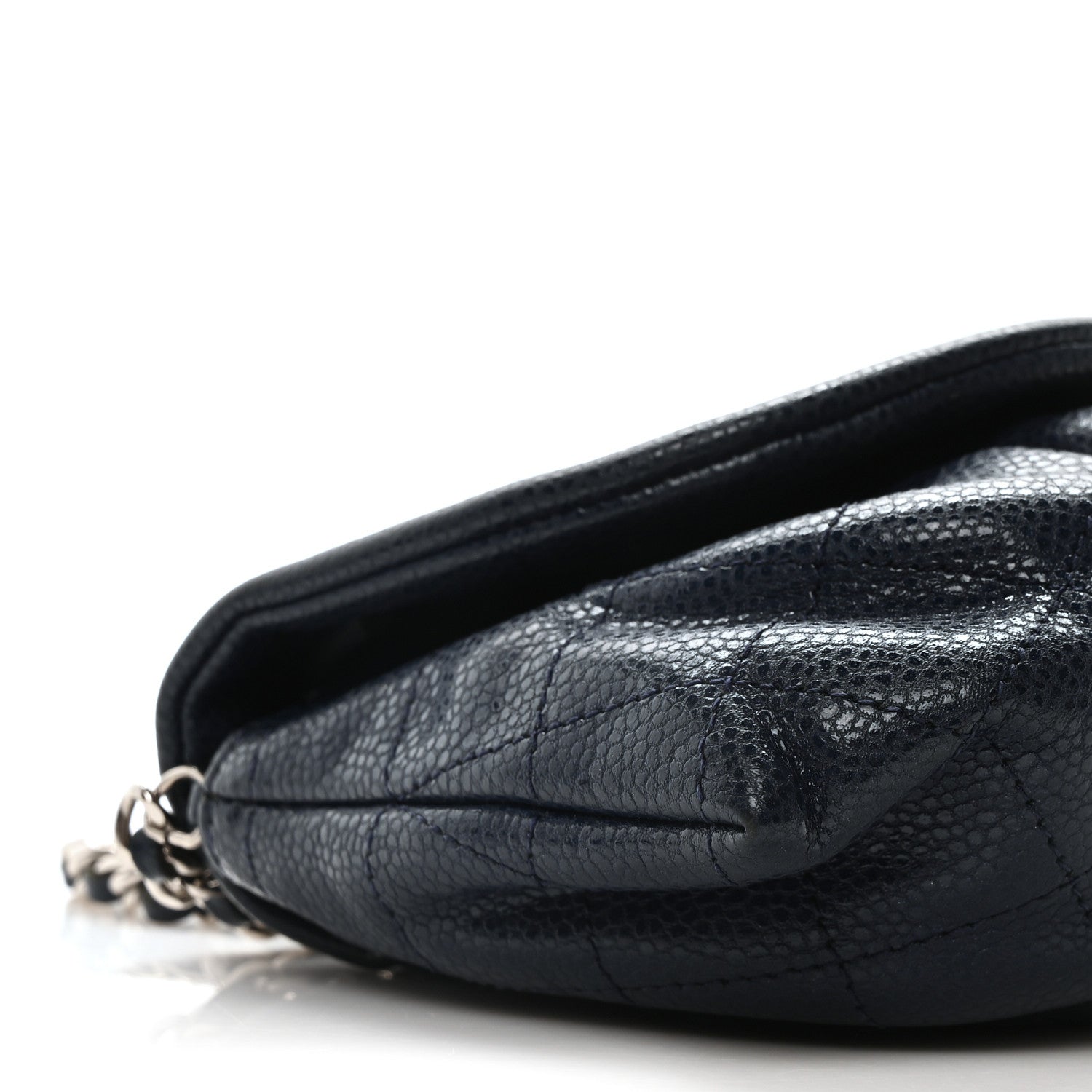 Chanel Caviar Half Moon Wallet On Chain WOC Dark Blue 10 of 11