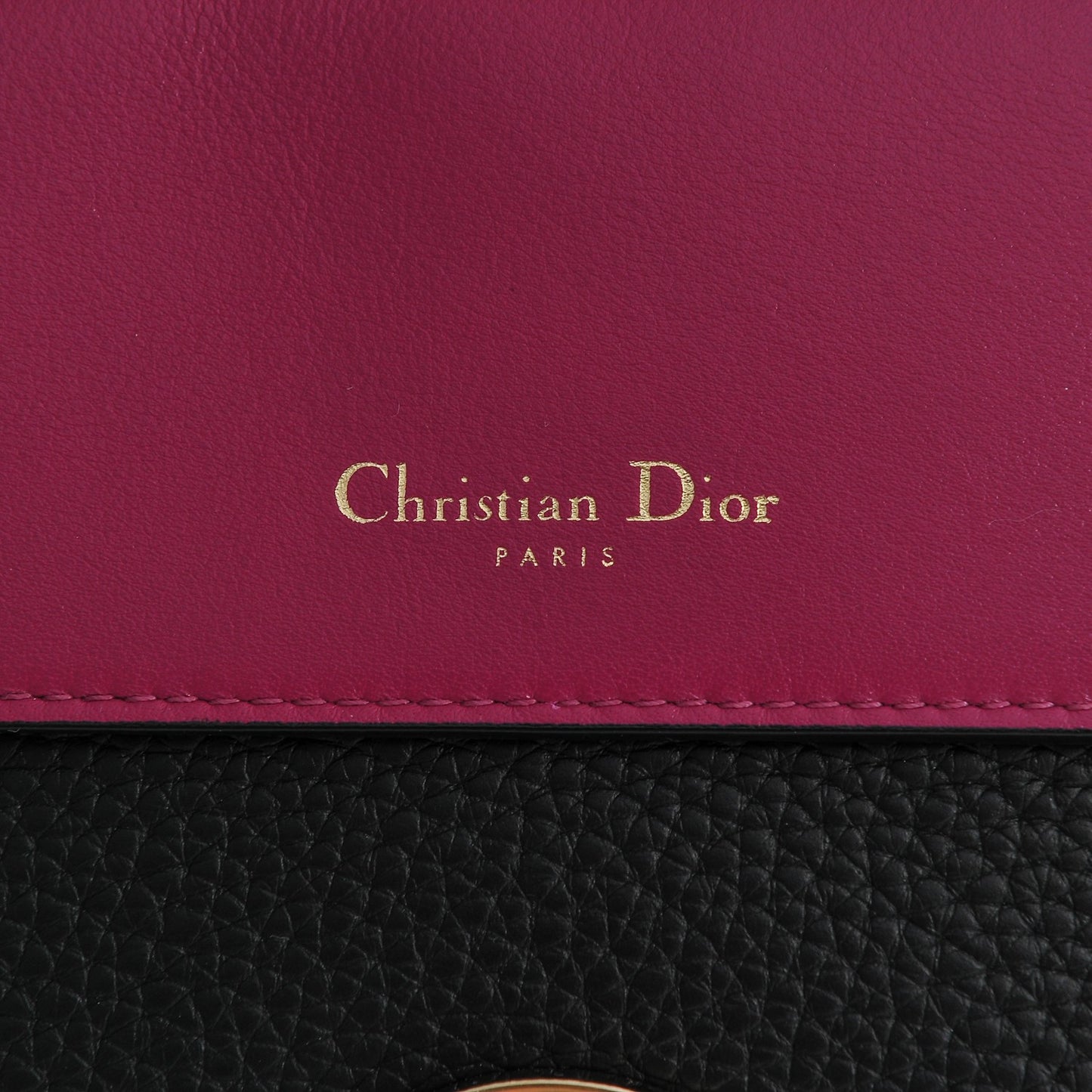 Bullcalf Medium Be Dior Flap Black Fraise