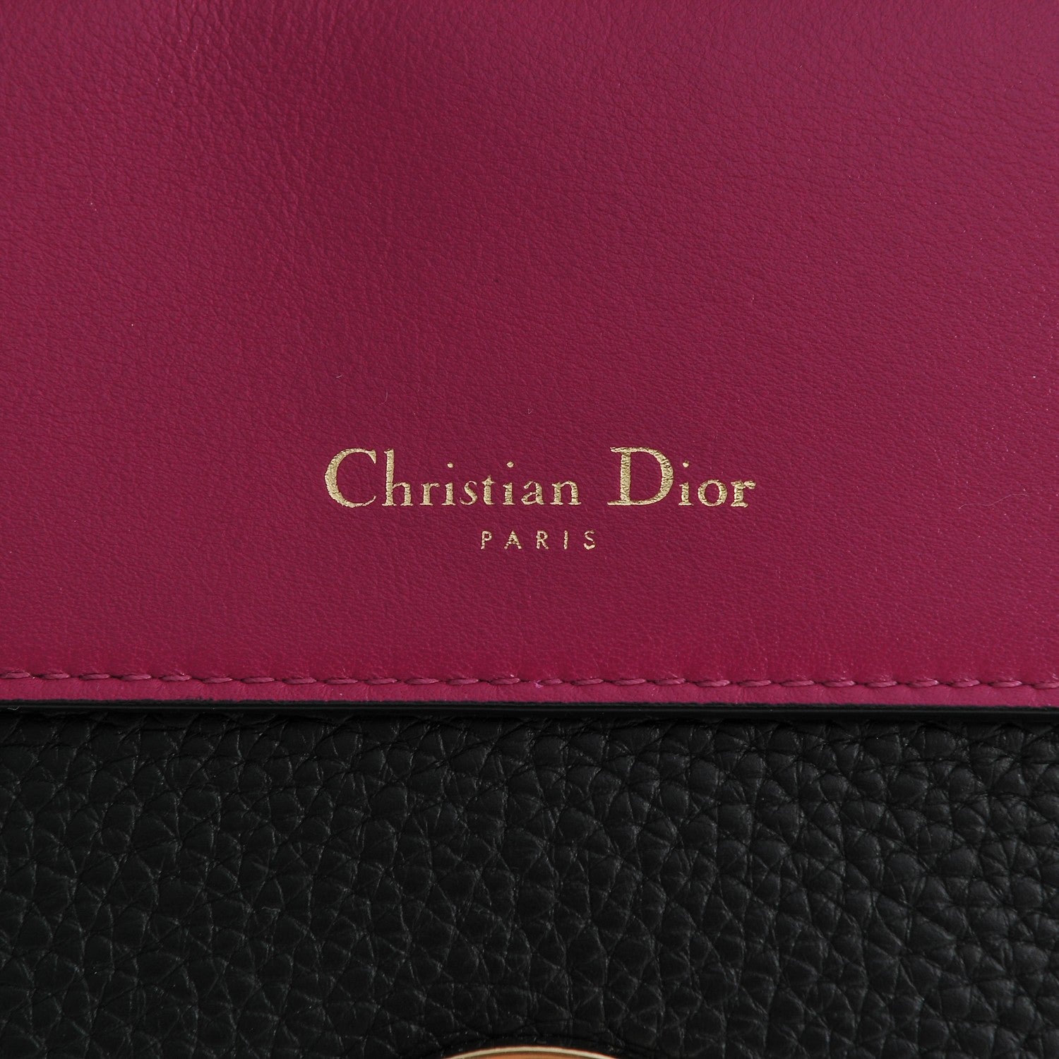 Christian Dior Bullcalf Medium Be Dior Flap Black Fraise 6 of 7