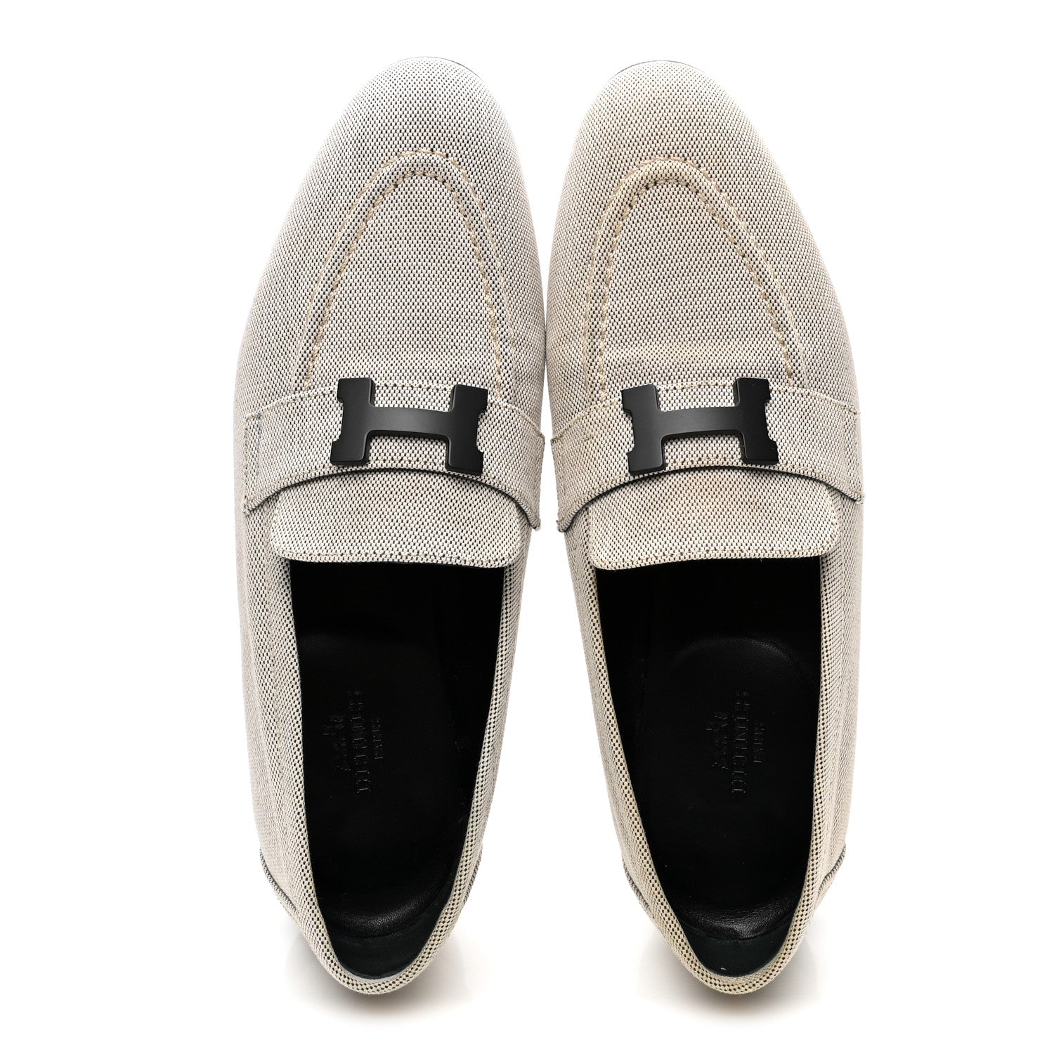 Hermes H Canvas Paris Loafers 37 Prunoir 5 of 10