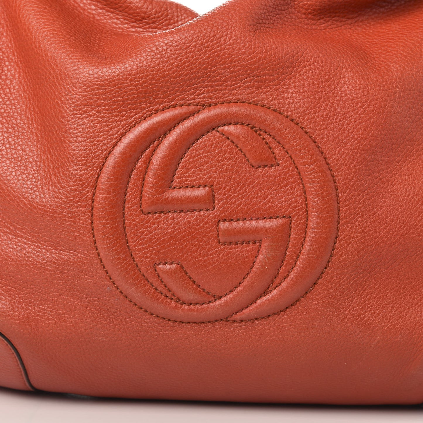 Pebbled Calfskin Medium Soho Chain Hobo Sun Orange
