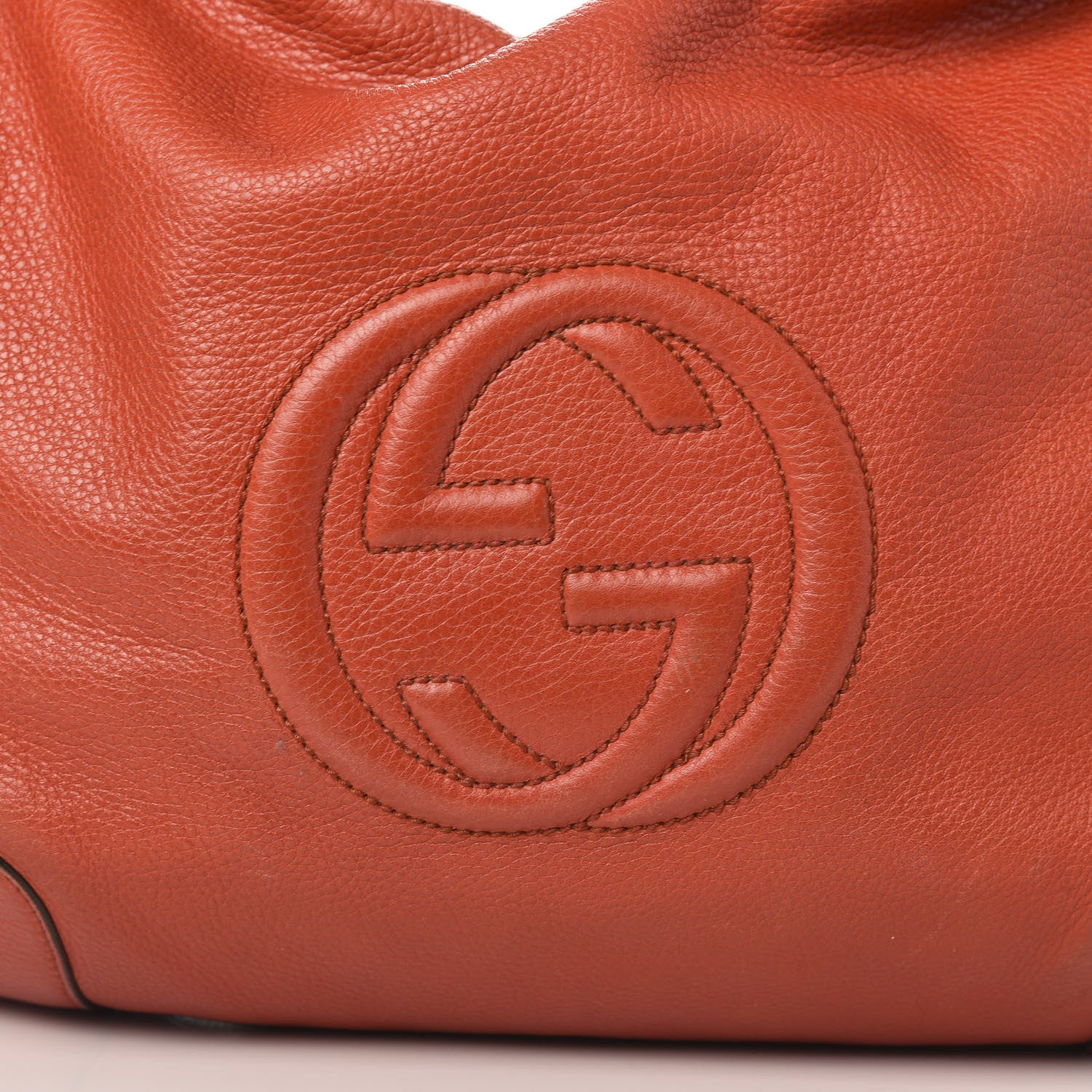 Gucci Pebbled Calfskin Medium Soho Chain Hobo Sun Orange 11 of 11