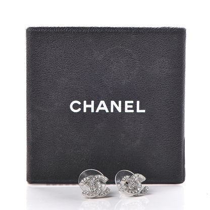 Chanel Crystal CC Earrings Silver 5 of 5
