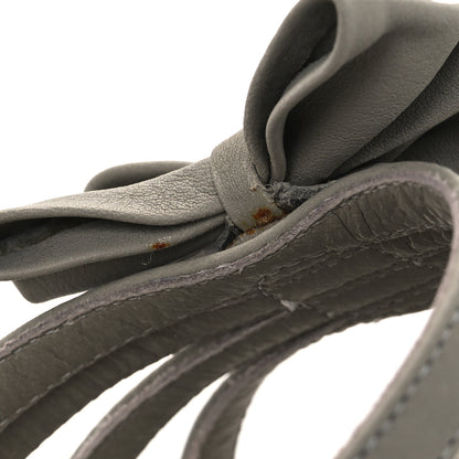 Chanel Lambskin Grosgrain Bow CC Sandals 36.5 Gris 10 of 15