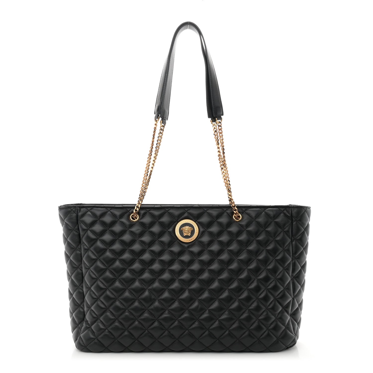 Versace Nappa Quilted La Medusa Chain Tote Black 1 of 9