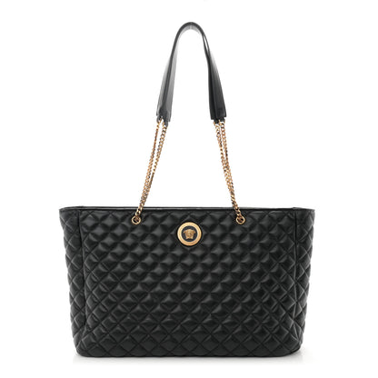 Versace Nappa Quilted La Medusa Chain Tote Black 1 of 9