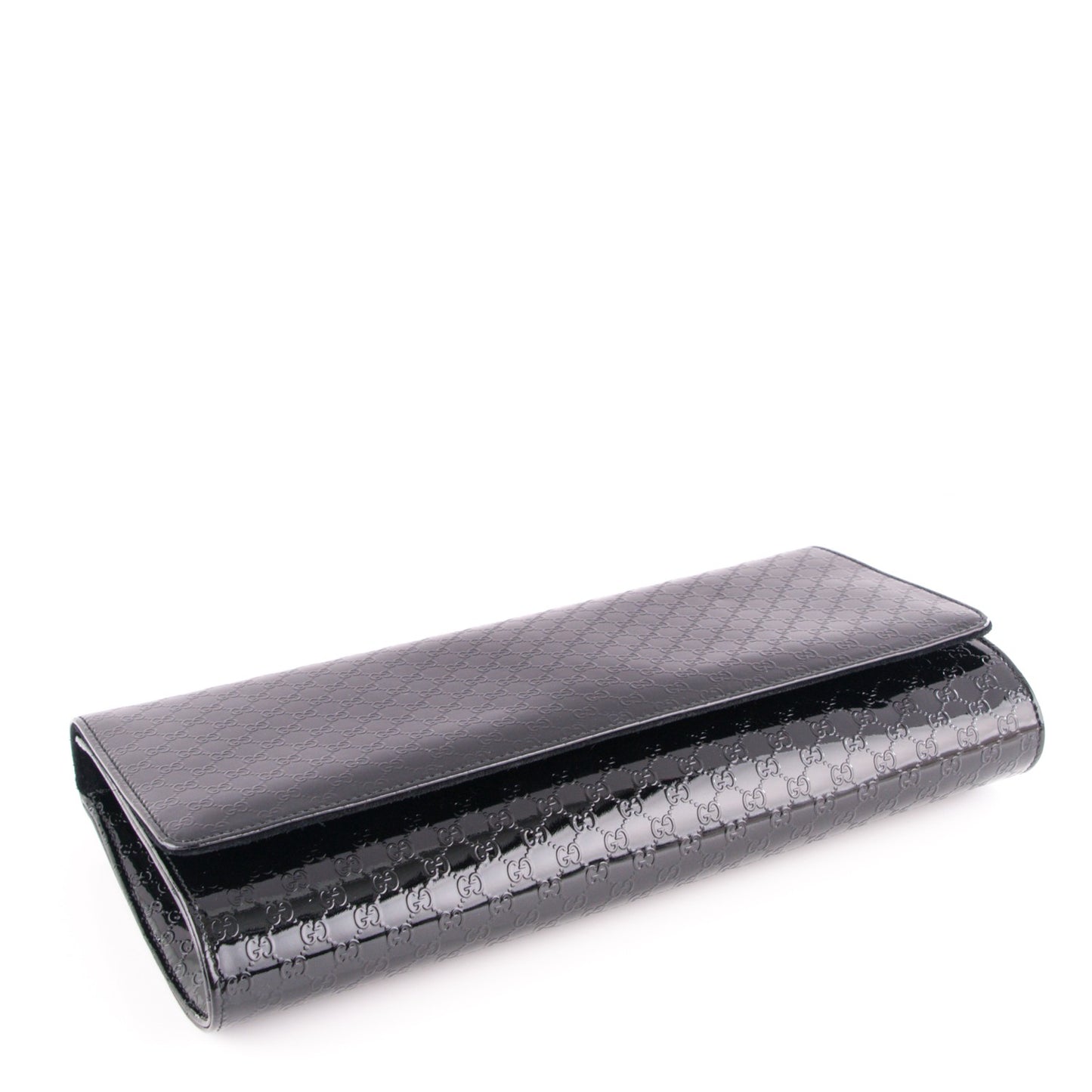 Patent Microguccissima Medium Broadway Clutch Black