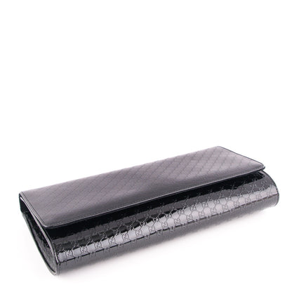 Gucci Patent Microguccissima Medium Broadway Clutch Black 4 of 7