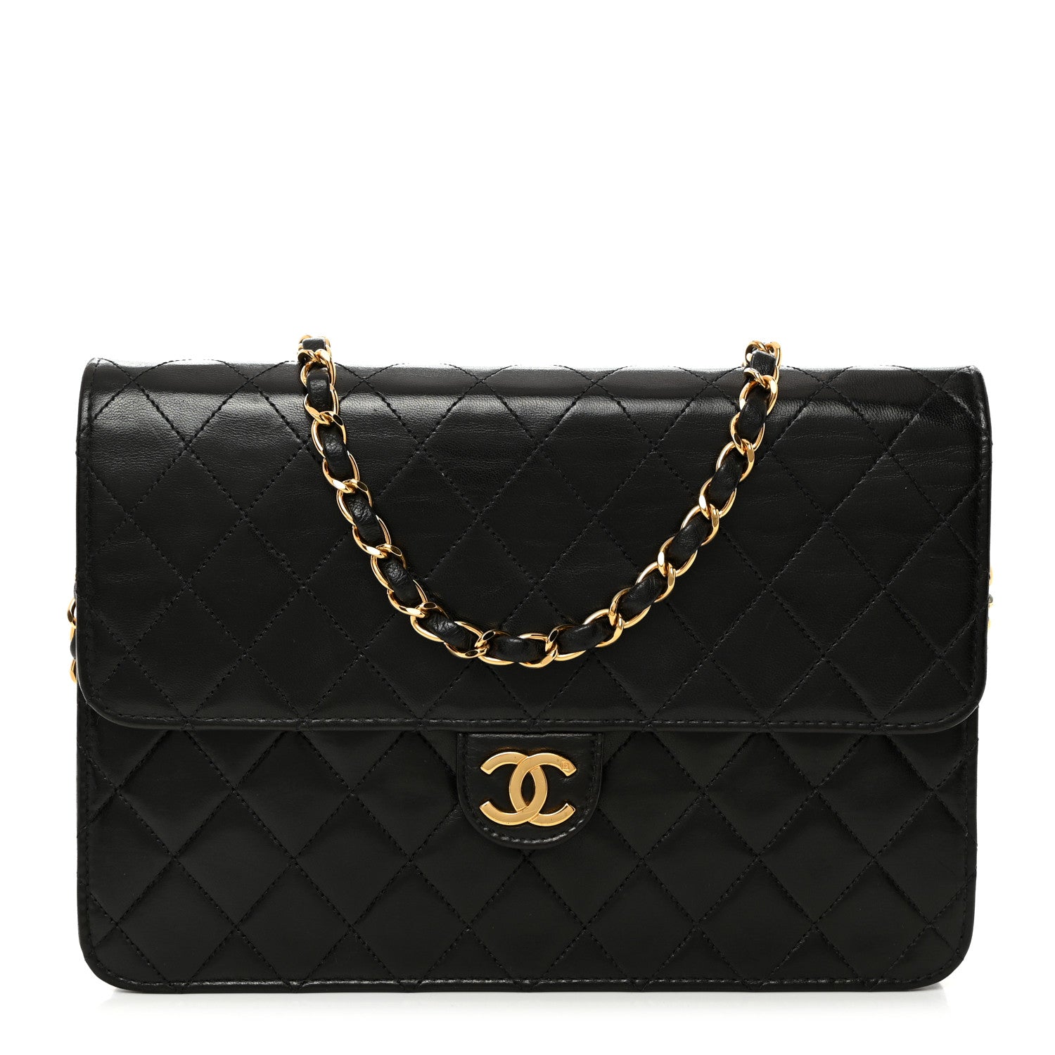 Chanel Lambskin Quilted Medium Single Flap Black 1 of 10