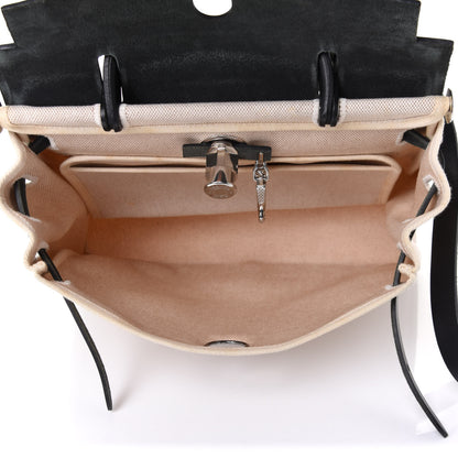 Hermes Toile Vache Herbag 30 PM Black 5 of 9