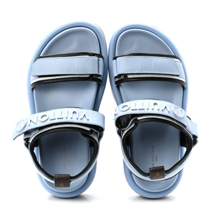 Louis Vuitton Calfskin Pool Pillow Flat Comfort Sandals 36 Blue 2 of 9