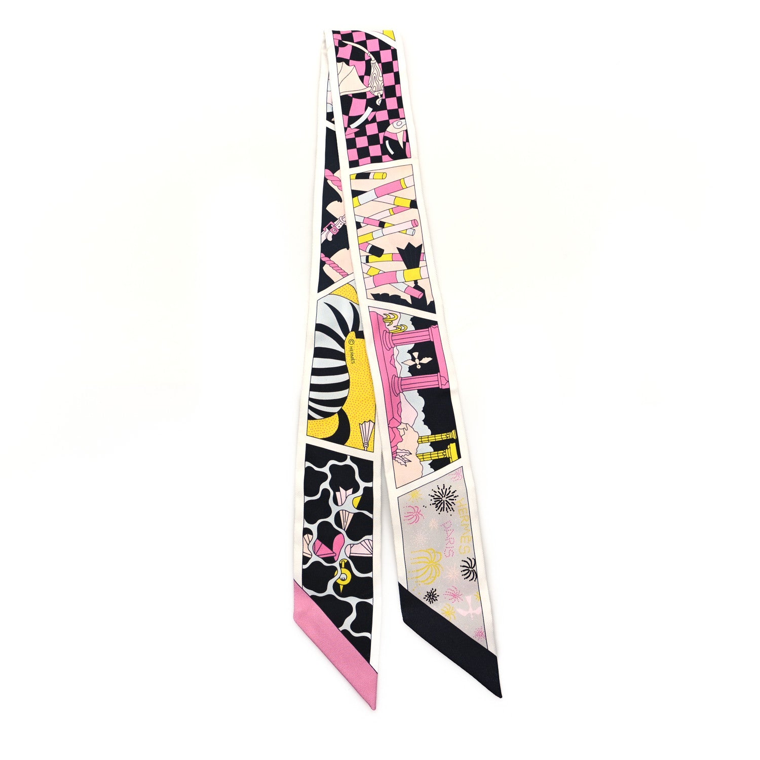 Hermes Silk Factory Suite Twilly Black Rose Jaune 2 of 3