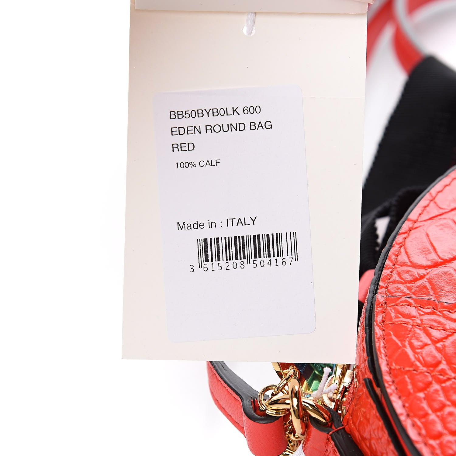 Givenchy Calfskin Crocodile Embossed Eden Round Red 8 of 12