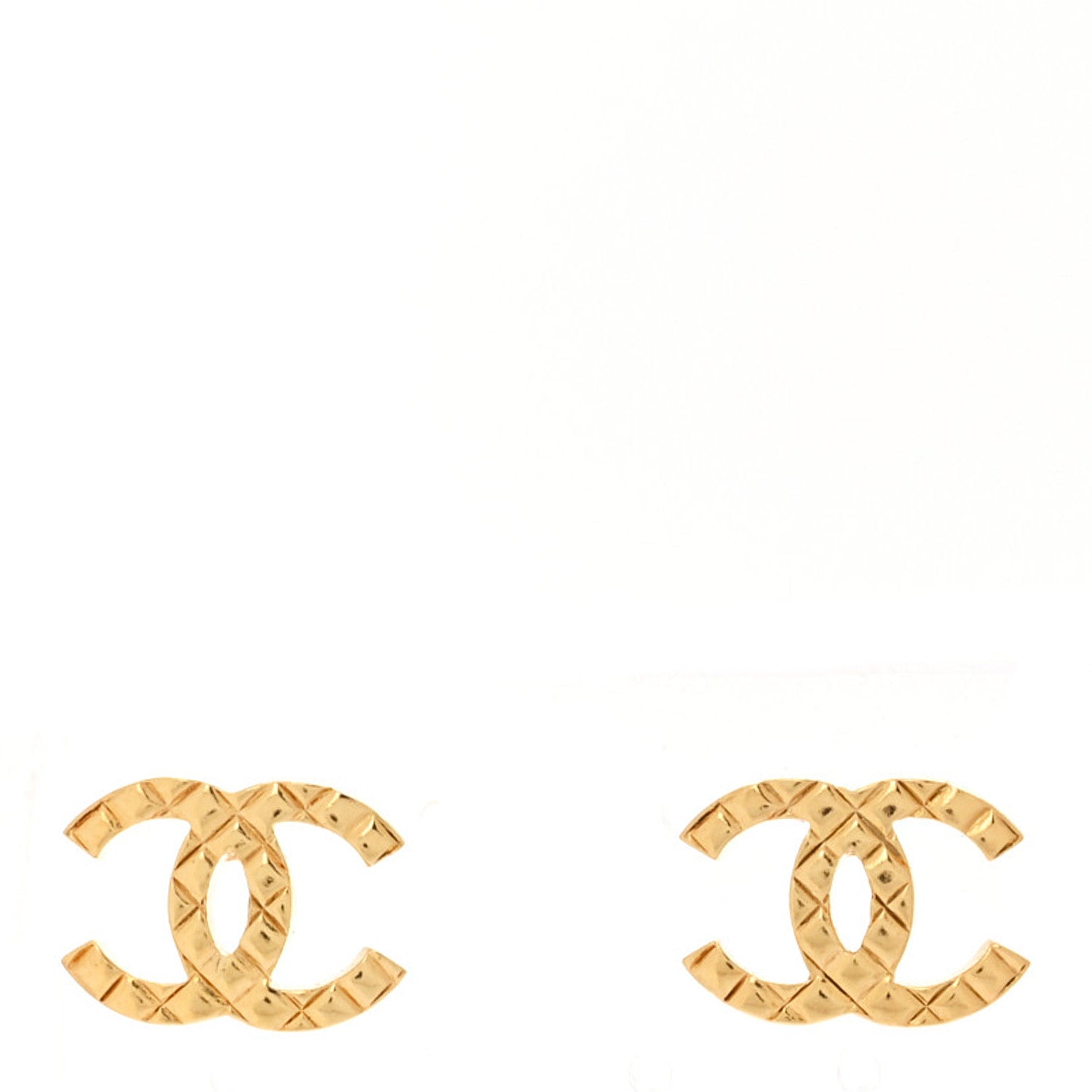 Chanel Metal Textured CC Earrings  Gold 1 of 5