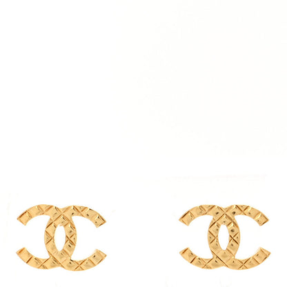 Chanel Metal Textured CC Earrings  Gold 1 of 5
