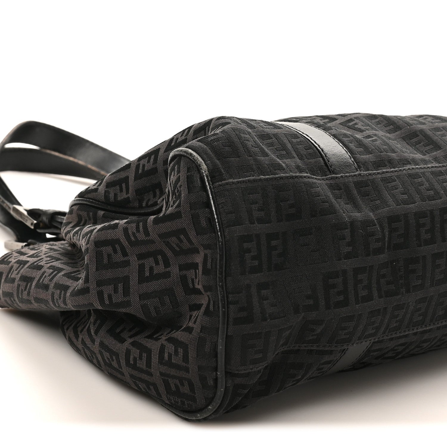 Fendi Zucchino Vitello Shoulder Bag Black Moro 8 of 12