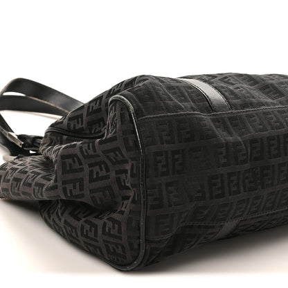 Fendi Zucchino Vitello Shoulder Bag Black Moro 8 of 12