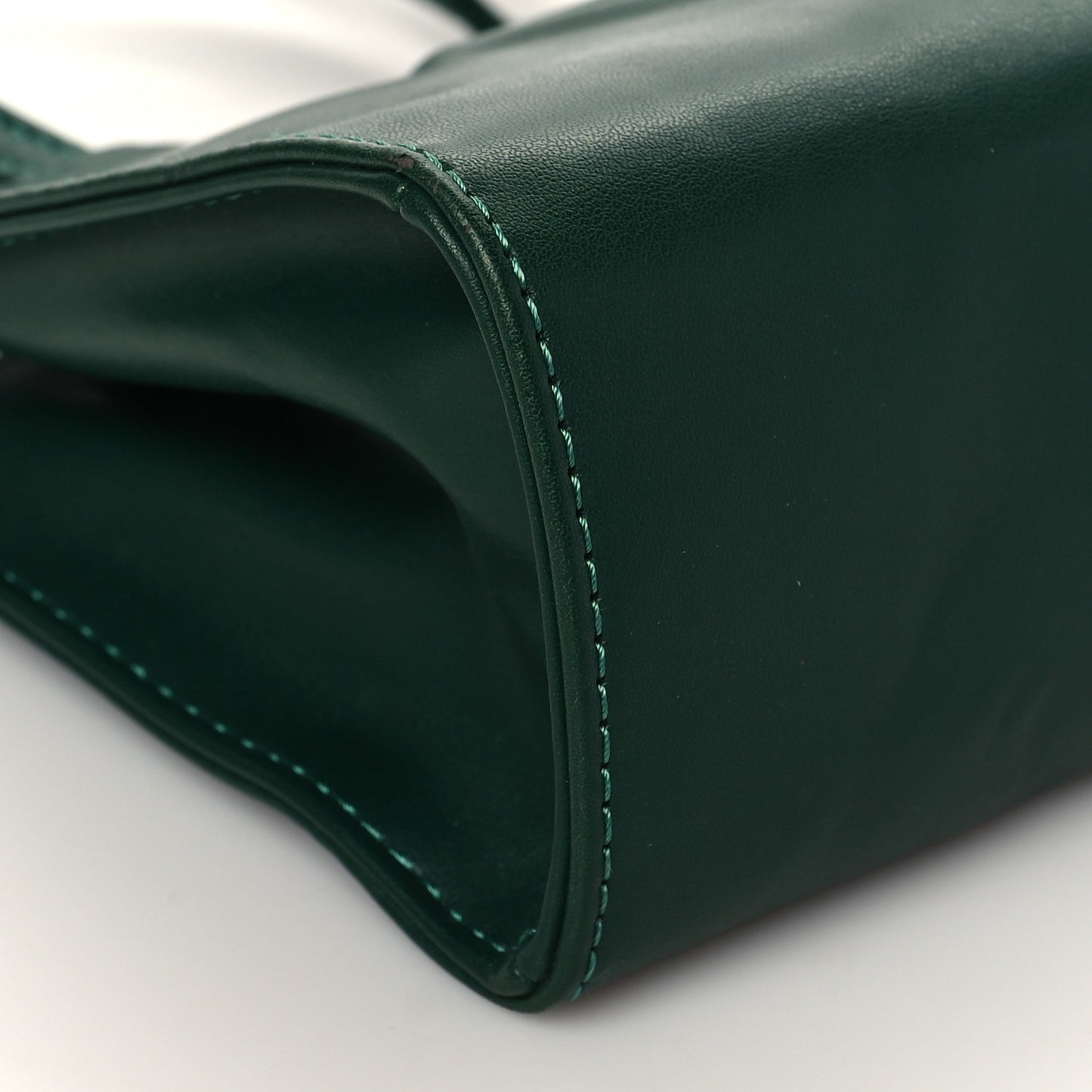 Vegan Leather Small Shopping Bag Dark Olive