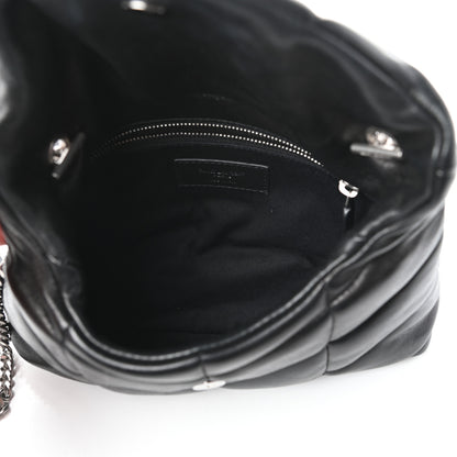 Saint Laurent Lambskin Quilted Toy Loulou Puffer Monogram Chain Satchel Black 5 of 9
