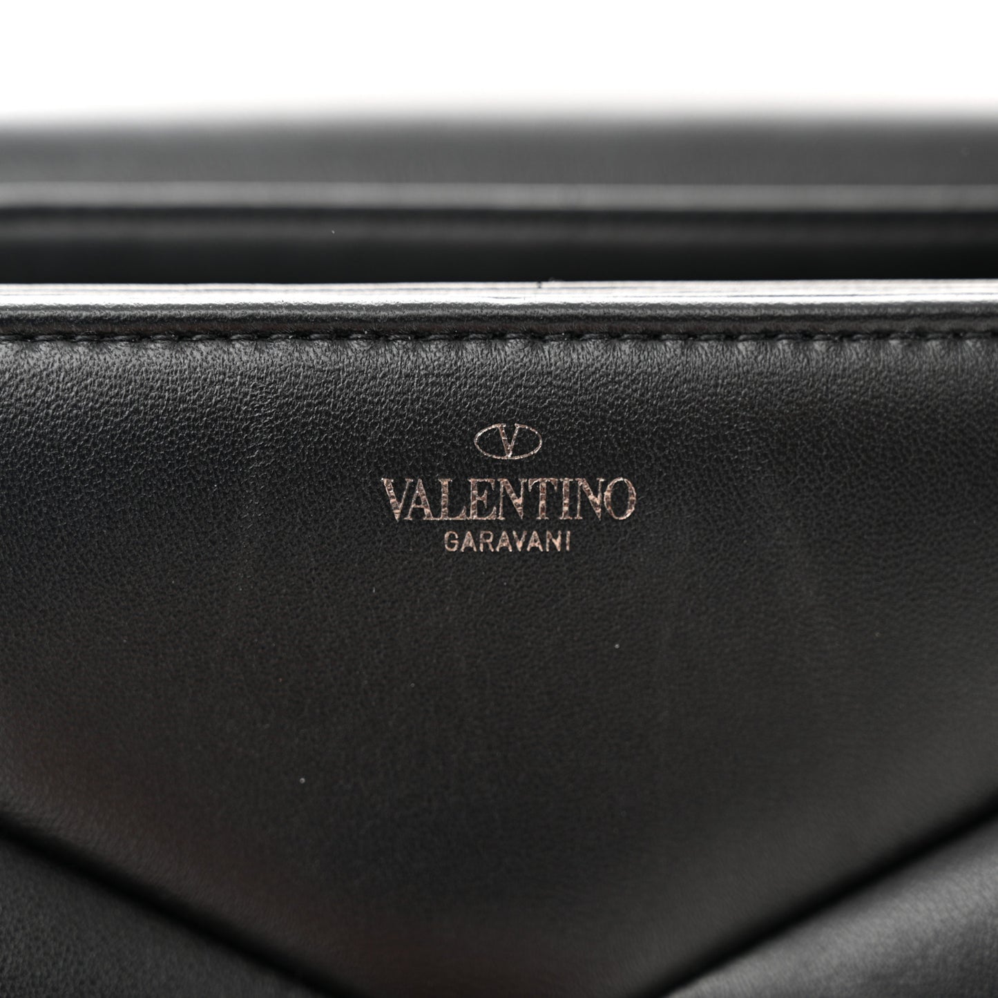 VALENTINO GARAVANI Nappa Tonal One Stud Chain Shoulder Bag Black