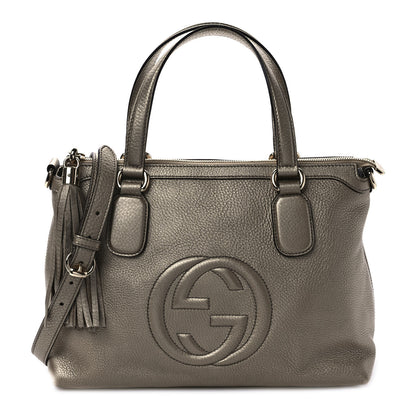 Gucci Metallic Cellarius Calfskin Small Soho Top Handle Satchel Sasso 1 of 10
