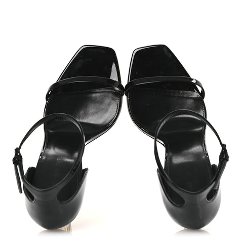 Patent Calfskin Opyum 110 Sandals 40.5 Black Gold