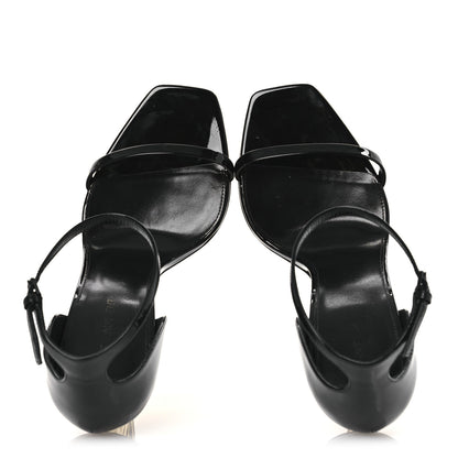 Saint Laurent Patent Calfskin Opyum 110 Sandals 40.5 Black Gold 2 of 12