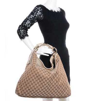 Gucci Monogram Large Horsebit Chain Hobo Off White 2 of 9