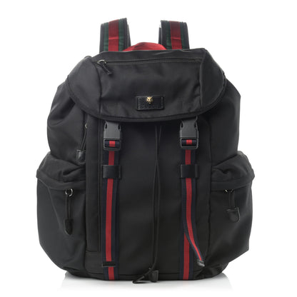Gucci Techno Canvas Web Double Buckle Backpack Black 1 of 12