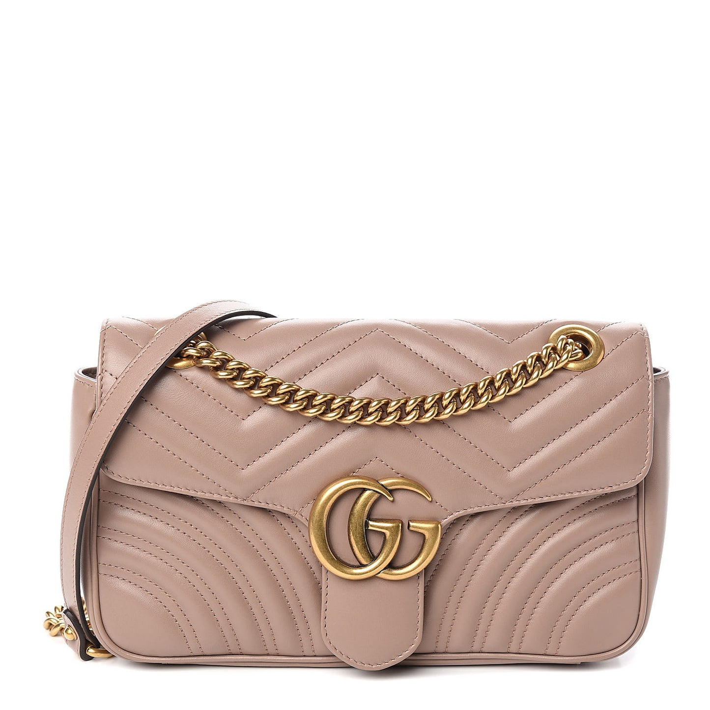 Calfskin Matelasse Small GG Marmont Shoulder Bag Porcelain Rose