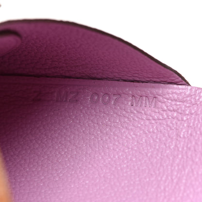 Hermes Chevre Mysore Verso Calvi Duo Card Case Caramel Rose Sakura 7 of 8