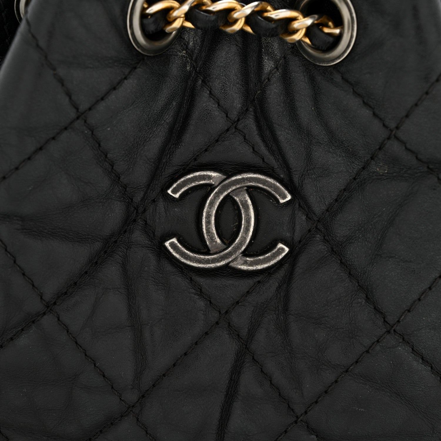 Chanel Aged Calfskin Quilted Small Gabrielle Backpack Black 12 of 12