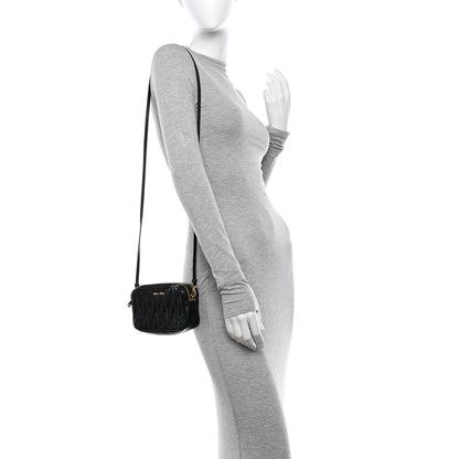 Miu Miu Nappa Matelasse Double Zip Pochette Clutch Black 2 of 9