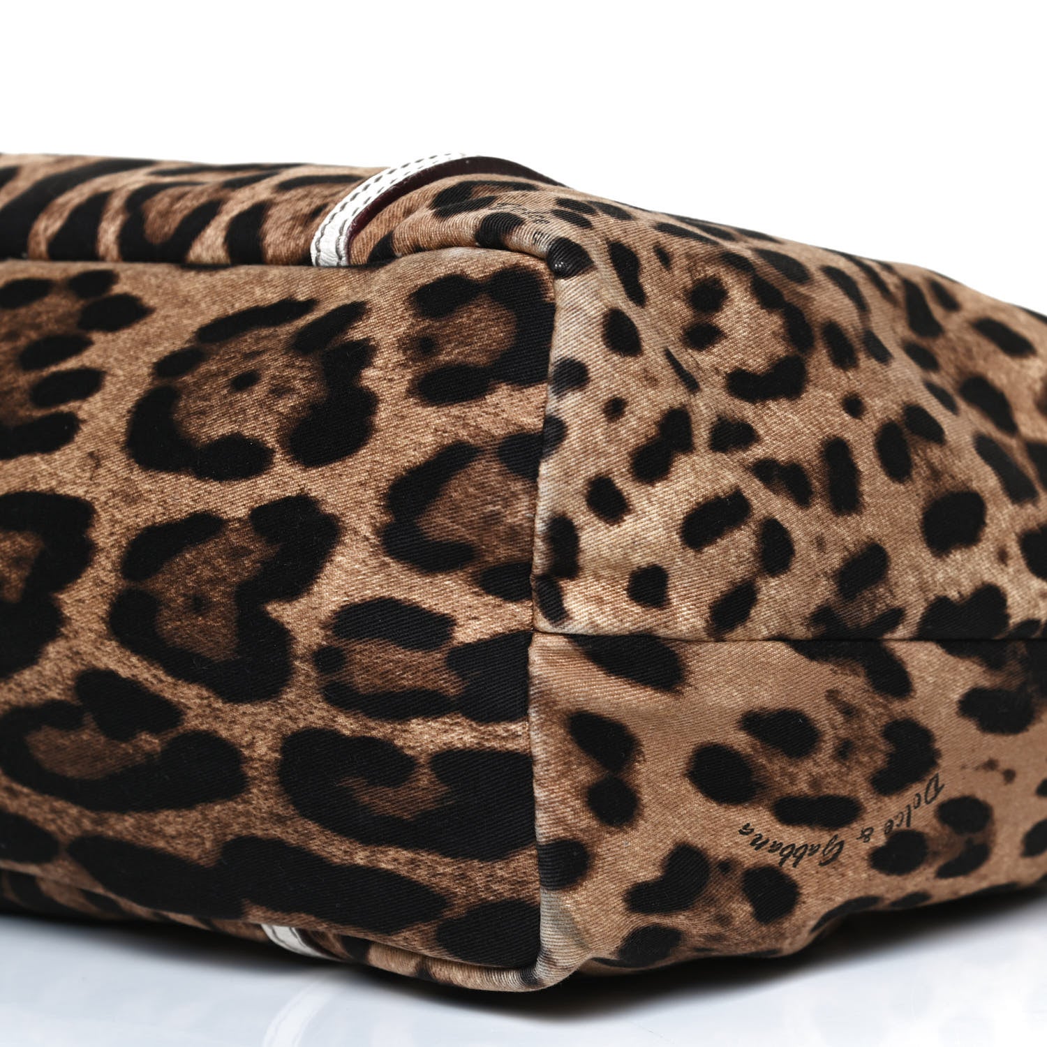Dolce & Gabbana Canvas Leopard Print Medium Tote White 8 of 10