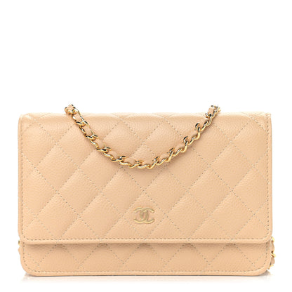 Chanel Caviar Quilted Wallet On Chain WOC Beige 1 of 10