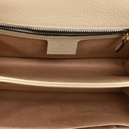 Gucci GG Supreme Monogram Textured Dollar Calfskin Web Small Ophidia Padlock Top Handle Bag Beige Ebony Mystic White 5 of 11