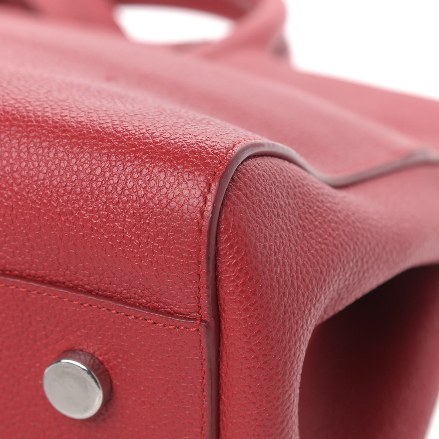 Grained Calfskin Small Cabas Rive Gauche Red