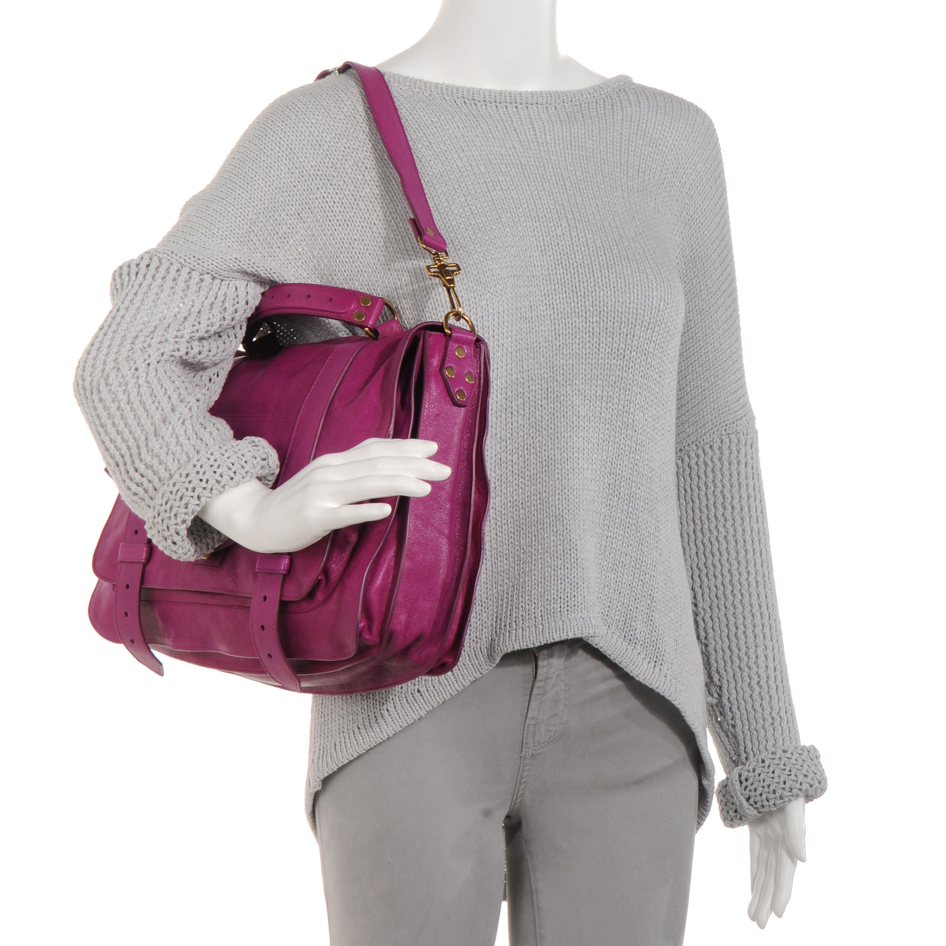 Proenza Schouler Lambskin PS1 Large Satchel Orchid 2 of 12