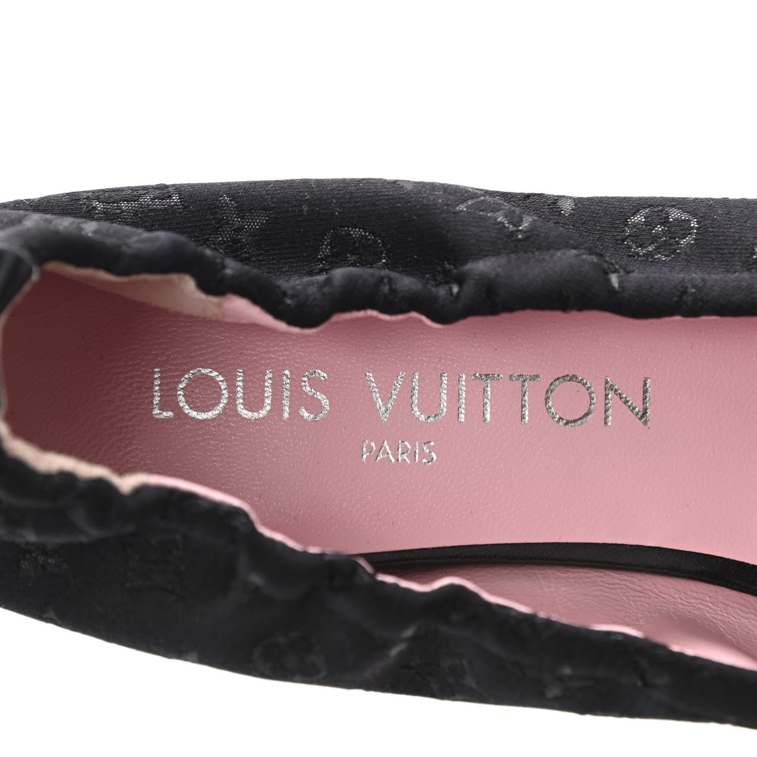 Louis Vuitton Satin Monogram Ballerina Flats 36.5 Black 7 of 8