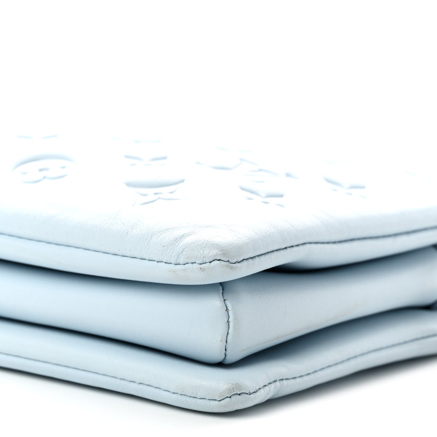 Lambskin Embossed Monogram Coussin PM Bleu
