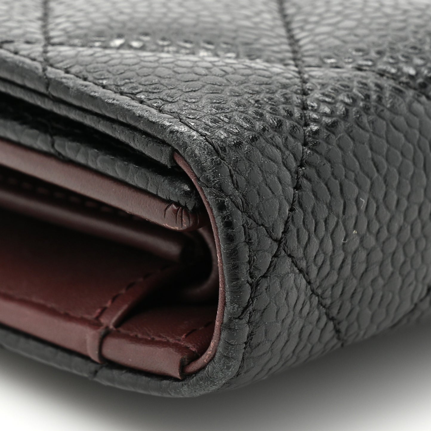 Caviar Quilted Large Flap Wallet Black
