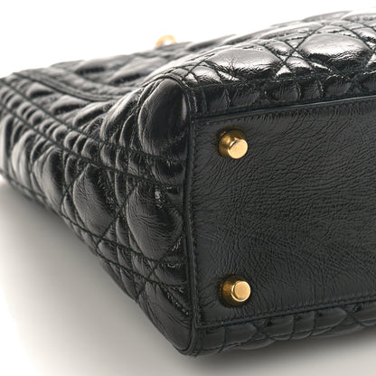 Christian Dior Grained Calfskin Cannage Large Supple Lady Dior Black 7 of 9