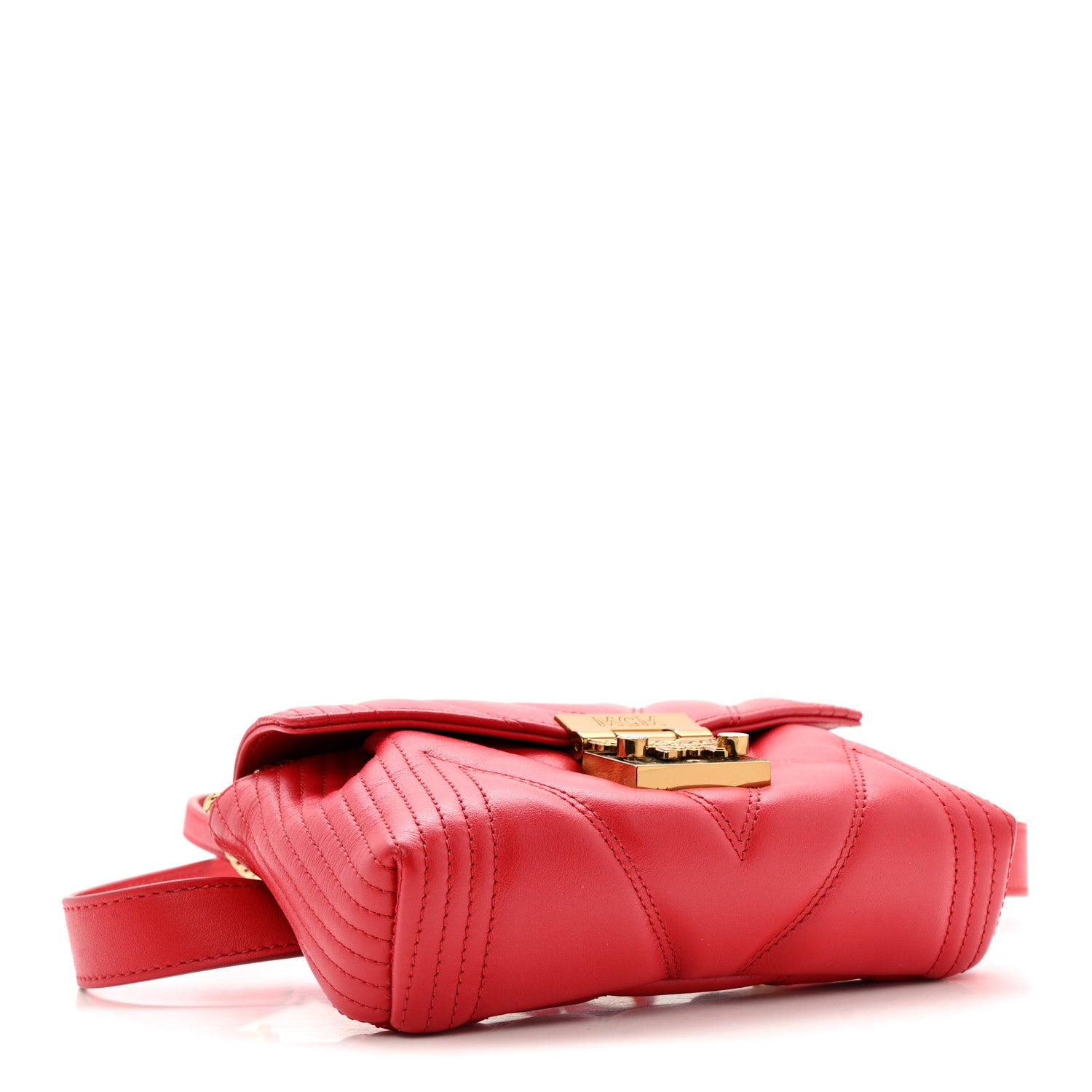 MCM Calfskin Quilted Small Patricia Belt Bag Ruby Red 4 of 15