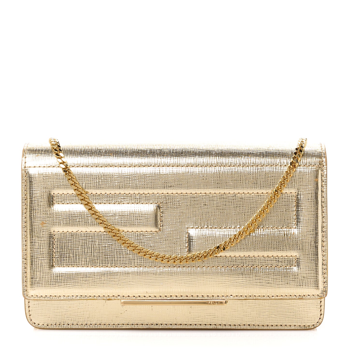 Vitello Mirror Elite Tube Wallet on Chain Gold
